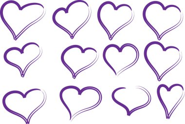 Güzel dekoratif kalp koleksiyonu, aşk konsepti 
