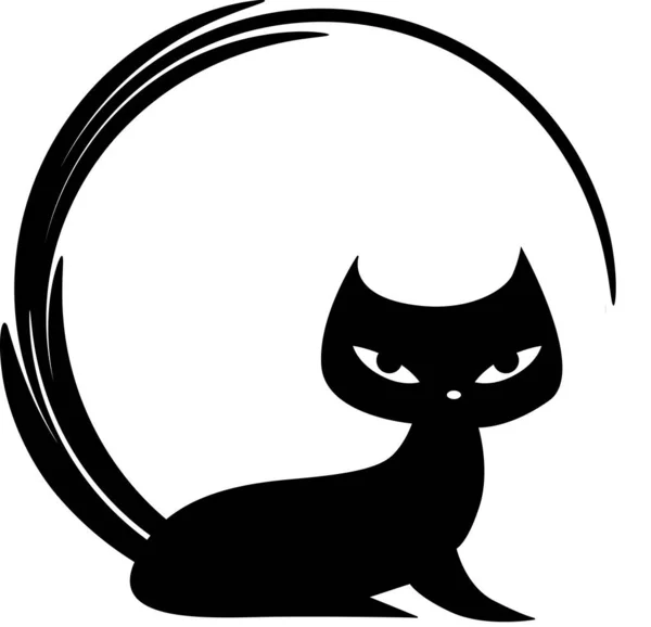Desenho Animado Bonito Pequeno Gato Isolado Fundo Branco Conceito Romântico — Vetor de Stock