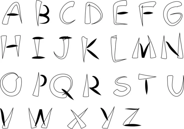 Karikatur Dekoratives Alphabet Isoliert Auf Weißem Hintergrund Vektor Illustration — Stockvektor