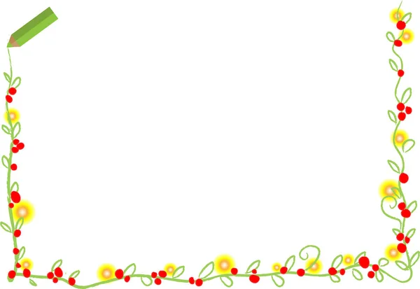 Bela Moldura Decorativa Flores Isoladas Fundo Branco Vetor Ilustração — Vetor de Stock