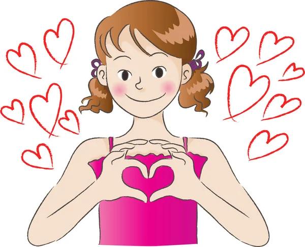 Çizgi film kızlarıyla vektör çizimi 