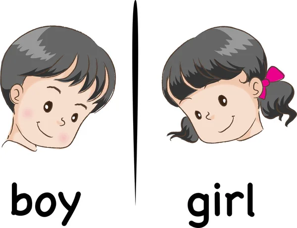 Illustration Girl Boy — Stock Vector