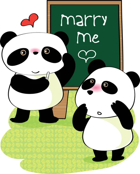 Cute Panda Izolowane Białym Tle Wektor Ilustracji — Wektor stockowy