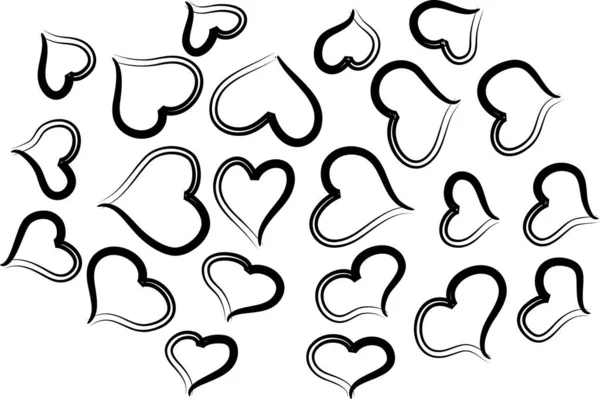 Set Beautiful Hearts Vector Illustration — Stock Vector