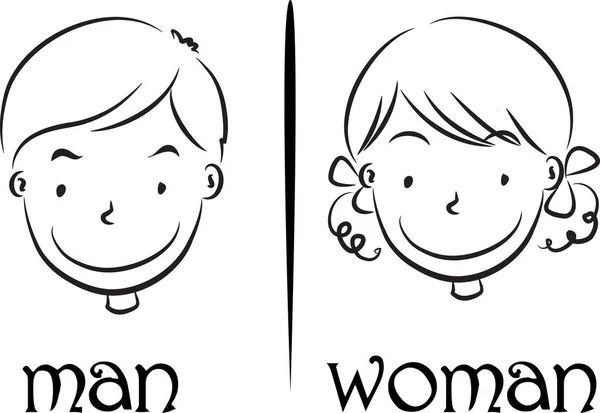 Απεικόνιση Ενός Κοριτσιού Και Ενός Αγοριού — Διανυσματικό Αρχείο