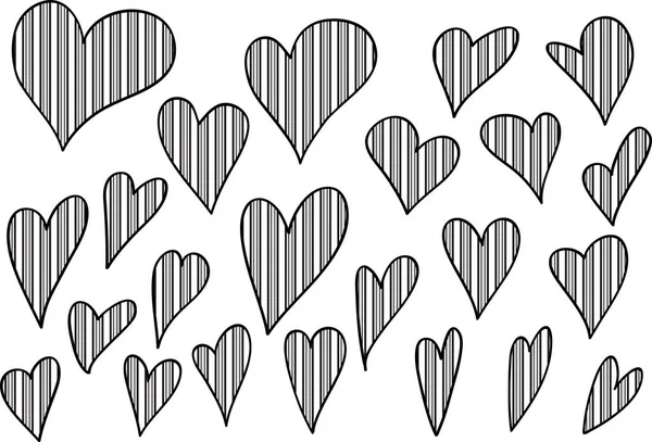 Collection Beautiful Decorative Hearts Love Concept — Stock Vector