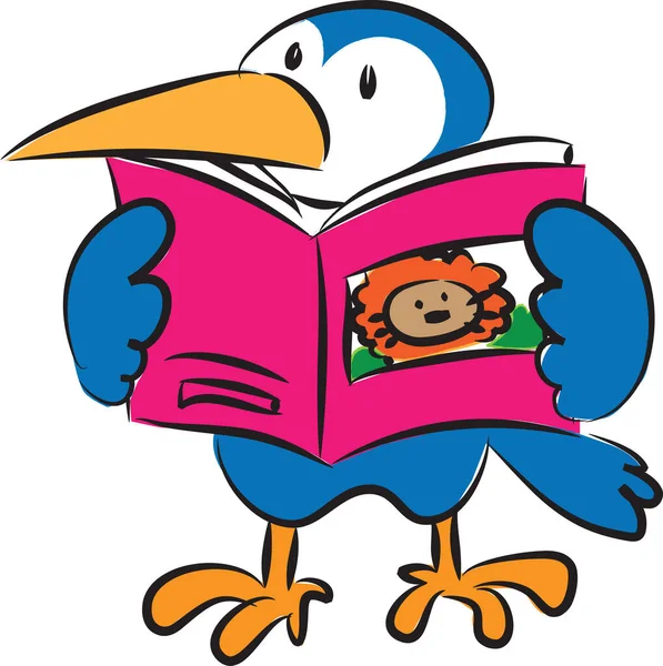 çizgi film sevimli kuş okuma kitabı, eğitim konsepti 