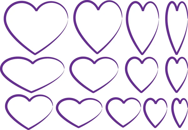 Güzel dekoratif kalp koleksiyonu, aşk konsepti 