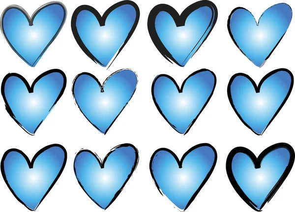 Güzel dekoratif kalp koleksiyonu, aşk konsepti 