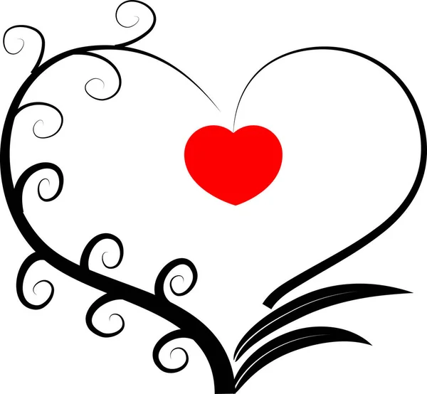 Πολύχρωμο Λογότυπο Επίπεδης Καρδιάς Κλαδιά Δέντρων Απομονωμένα Λευκό Φόντο — Διανυσματικό Αρχείο
