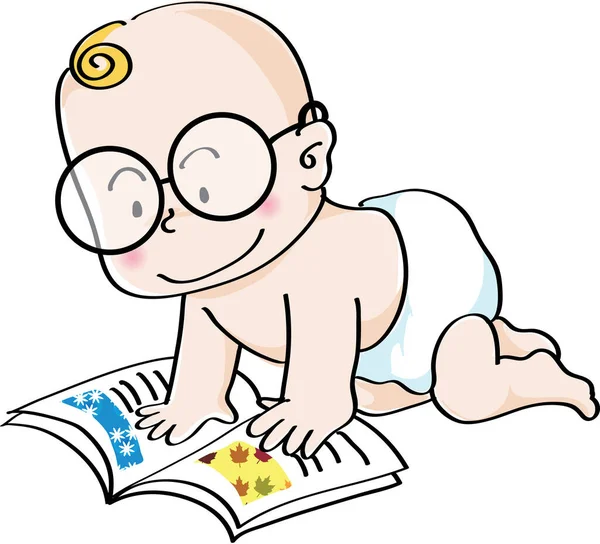 Cute Baby Boy Cartoon Character — Stock Vector