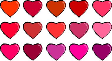 Güzel dekoratif kalp koleksiyonu, aşk konsepti 