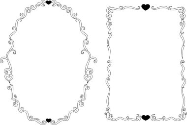 Beyaz arkaplanda vektör çiçek çerçeveleri 