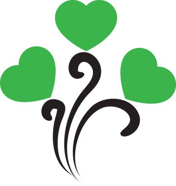 Beyaz arka planda izole edilmiş kalpleri olan renkli romantik bir logo., 