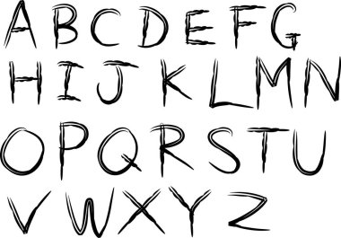 beyaz arkaplan, vektör, illüstrasyon üzerinde izole edilmiş çizgi film dekoratif İngiliz alfabesi