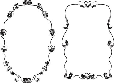 Beyaz arkaplanda vektör çiçek çerçeveleri 