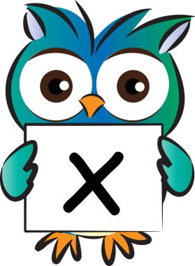 Hayvanlı X harfini çizen renk vektörü