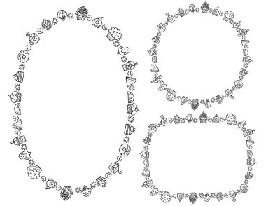 karikatür güzel çerçeve beyaz arkaplan, vektör, resimleme izole 