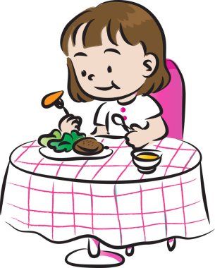 Çizgi film kızlarıyla vektör çizimi 