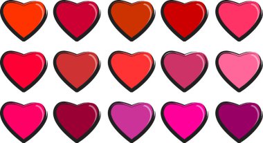 Güzel dekoratif kalp koleksiyonu, aşk konsepti 