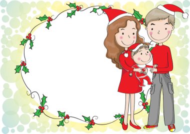 Noel Baba ve Kız 'la Noel kartı