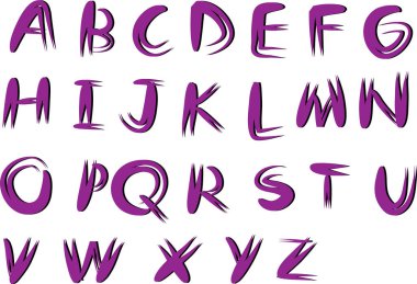 beyaz arkaplan, vektör, illüstrasyon üzerinde izole edilmiş çizgi film dekoratif alfabesi