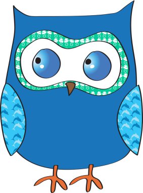 Baykuş yassı ikon vektör çizimi 