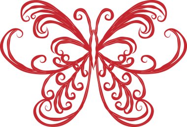 Renk arkaplanı, vektör, illüstrasyon üzerinde izole edilmiş güzel kelebek çizimi