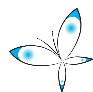 Renk arkaplanı, vektör, illüstrasyon üzerinde izole edilmiş güzel kelebek çizimi