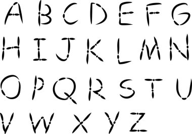 beyaz arkaplan, vektör, illüstrasyon üzerinde izole edilmiş çizgi film dekoratif alfabesi