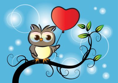 Baykuş yassı ikon vektör çizimi 