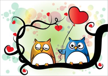 Baykuş yassı ikon vektör çizimi 