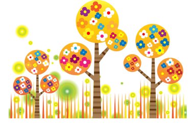 uzun ağaçlar çiziyor