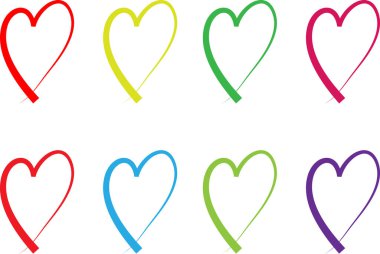 Güzel dekoratif kalp koleksiyonu, aşk konsepti 