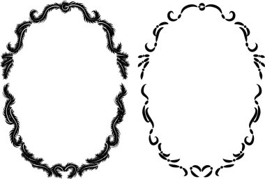 Beyaz arkaplan, vektör, illüstrasyon üzerinde izole çiçek çerçeveleri seti 