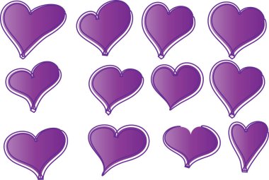 Güzel dekoratif kalp koleksiyonu, aşk konsepti 