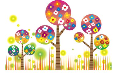 uzun ağaçlar çiziyor