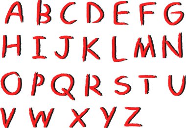 beyaz arkaplan, vektör, illüstrasyon üzerinde izole edilmiş çizgi film dekoratif alfabesi