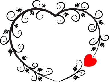 Beyaz arkaplanda ağaç dalları olan renkli düz kalp logosu, 