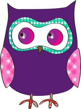 Baykuş yassı ikon vektör çizimi 