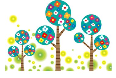 uzun ağaçlar çiziyor