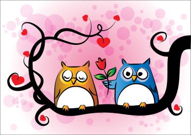 Baykuş yassı ikon vektör çizimi 