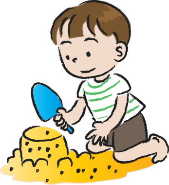 Oğlan, vektör, illüstrasyon ile sevimli komik çizgi film 