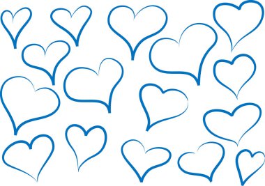 Güzel dekoratif kalp koleksiyonu, aşk konsepti 