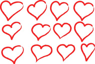Güzel dekoratif kalp koleksiyonu, aşk konsepti 