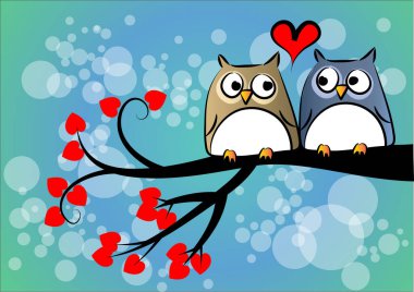 Baykuş yassı ikon vektör çizimi 