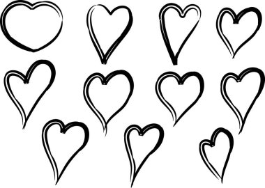 Güzel dekoratif kalp koleksiyonu, aşk konsepti 