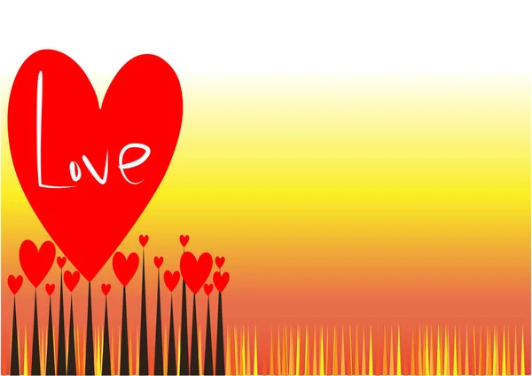 Fundo Amor Com Corações Ilustração Vetorial —  Vetores de Stock