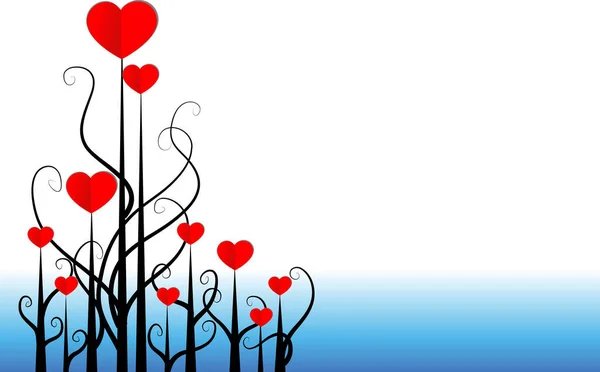 Gałęzie Drzewa Papierowymi Sercami Koncepcja Miłości Wektor Ilustracja — Wektor stockowy