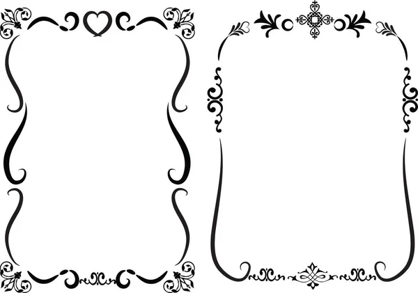 Sada Květinových Rámečků Izolovaných Bílém Pozadí Vektor Ilustrace — Stockový vektor